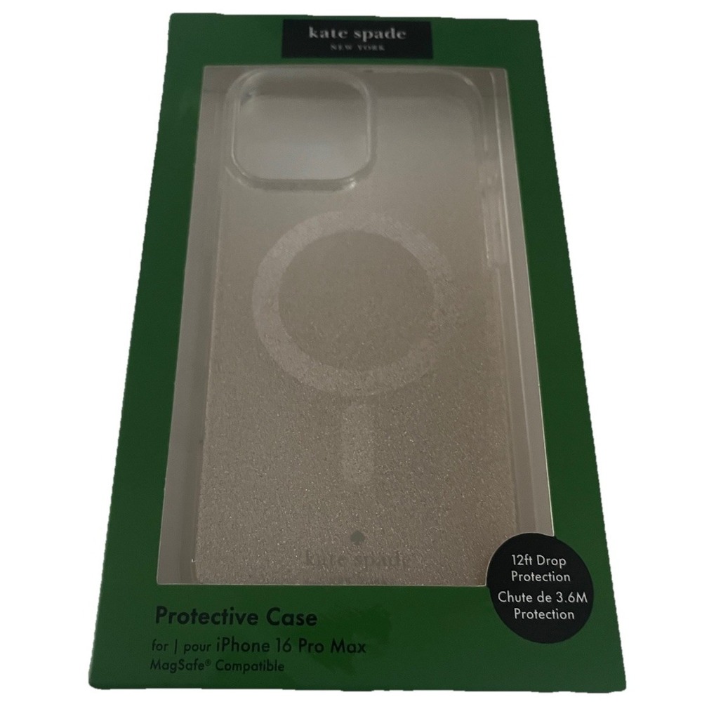 KATE SPADE Protective Case Magsafe For‎ IPHONE 16 PRO MAX Gold Clear Sparkle